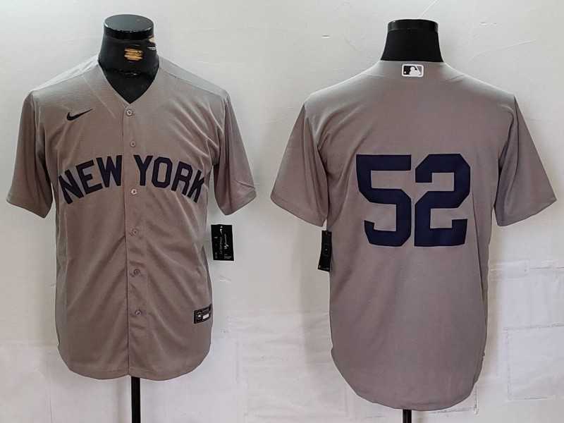 Men%27s New York Yankees #52 CC Sabathia Grey Cool Base Stitched Jersey->philadelphia phillies->MLB Jersey